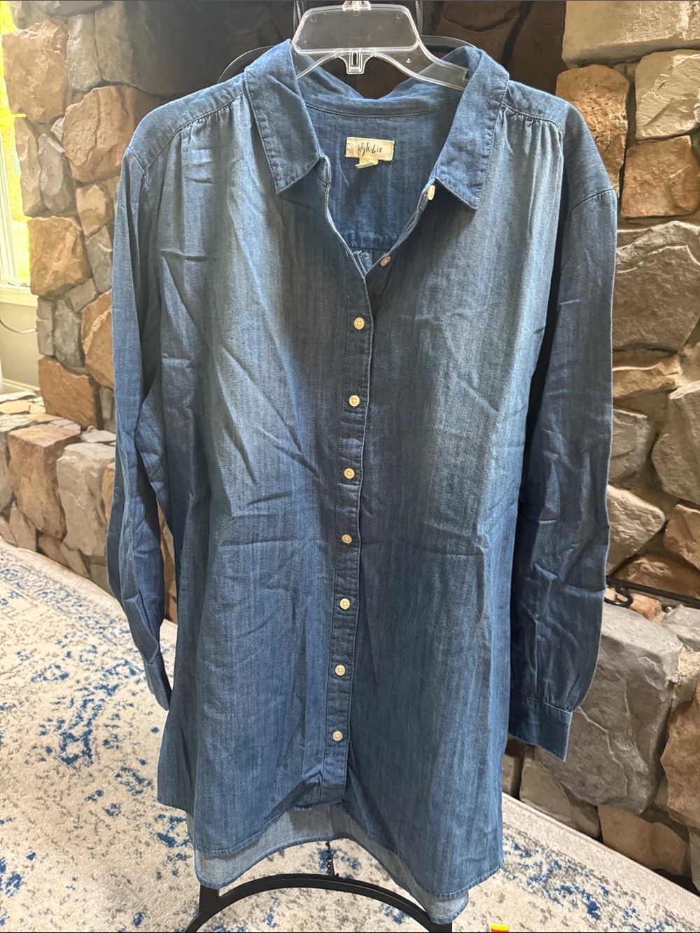 Women’s 3X Wolven Indigo Denim Shirt NWT